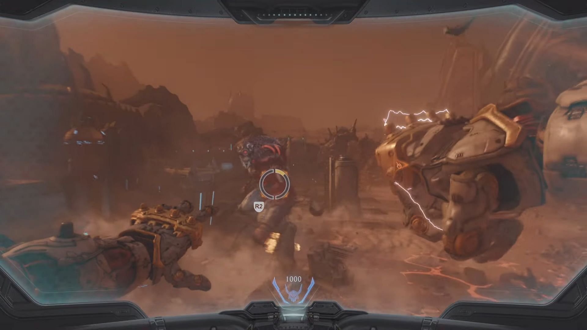 Fighting Titans in Doom The Dark Ages (Image via Sportskeeda Gaming || Bethesda)